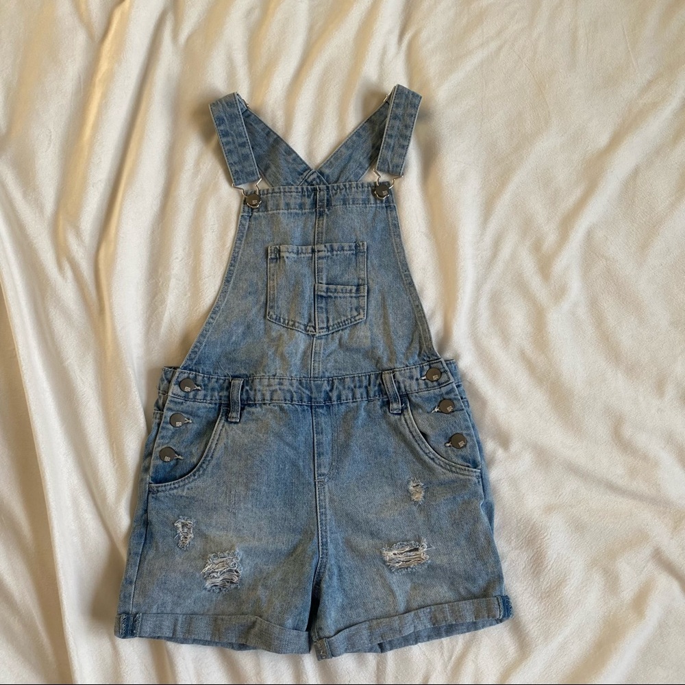 RSQ Collective -Ripped Girls Denim Shortalls - Picture 5 of 13